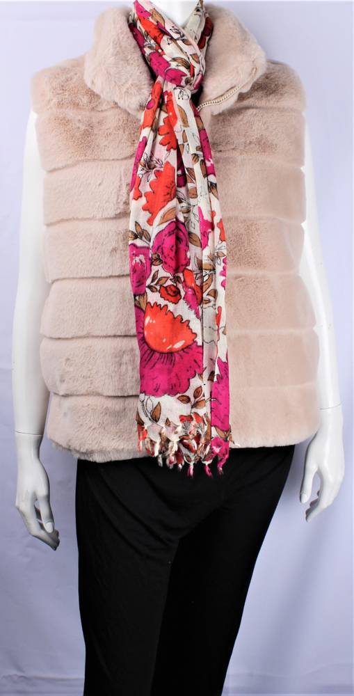 ALICE & LILY  Super soft PURE WOOL winter knit scarf  floral STYLE: SC/WIN20/W8